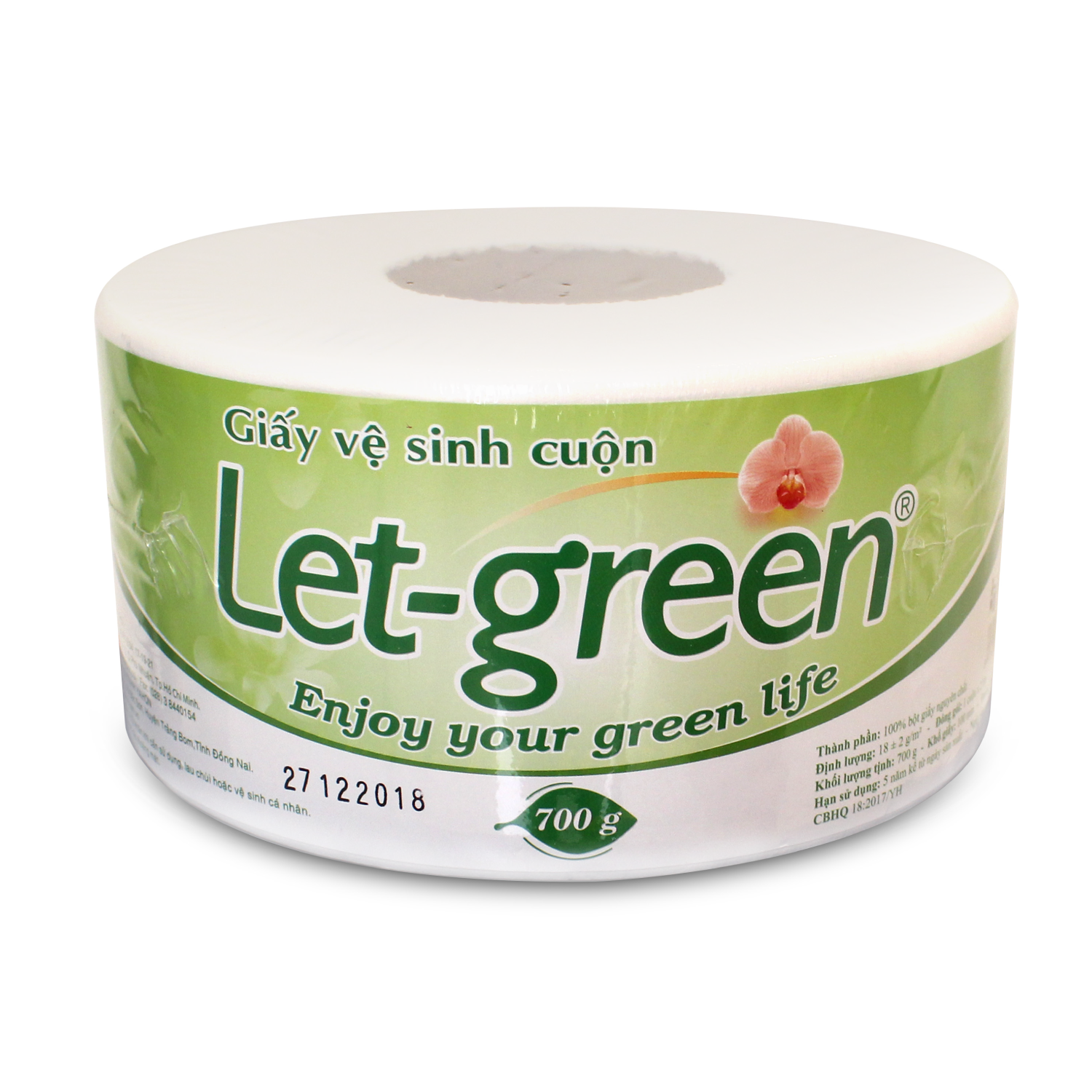 Giấy Vệ Sinh Cuộn Let-Green 700 Gram/Cuộn - Bột Giấy Nguyên Chất