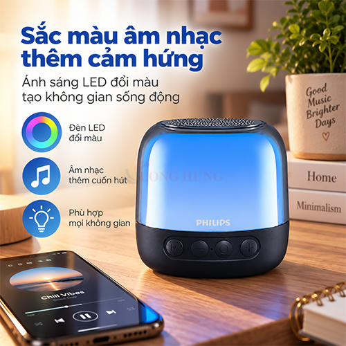 Loa Bluetooth Philips TAS1108BK/70 - Hàng chính hãng