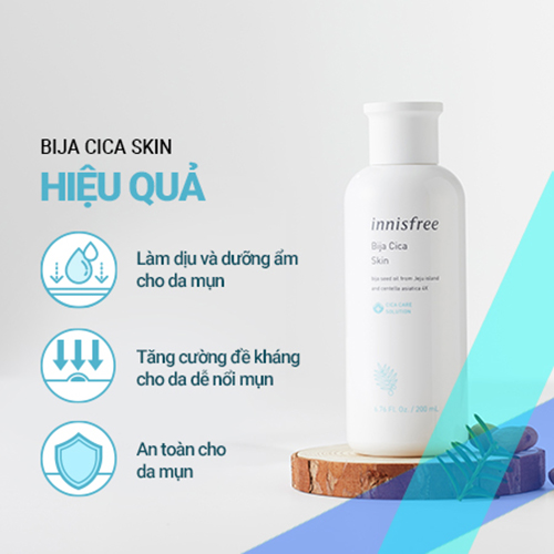 Nước cân bằng làm dịu da mụn từ Bija innisfree Bija Cica Skin 200ml - 131171109x