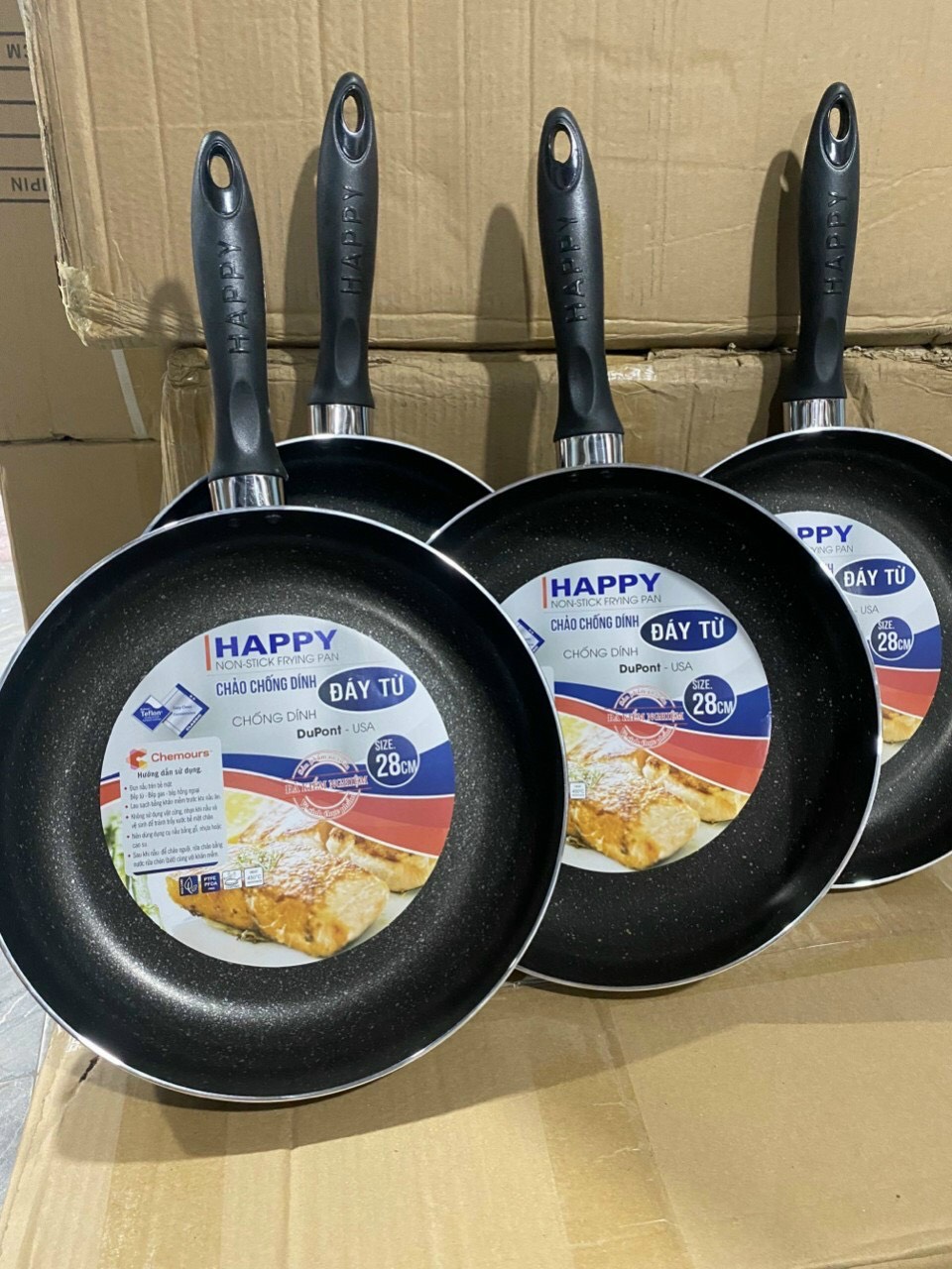 Chảo Chống Dính Đáy Từ Happy Size 24cm,30cm Phù Hợp Tất Cả Các Loại Bếp