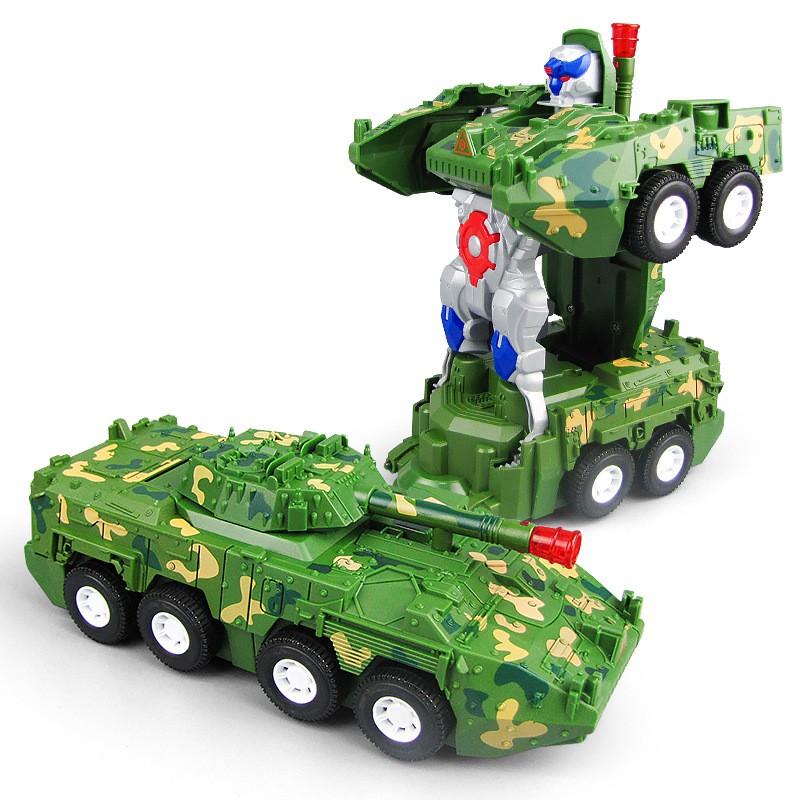 Đồ Chơi Trẻ Em Xe Tăng Biến Hình Robot Tự Động Có Đèn Và Nhạc YJ388 mới nhất 2021