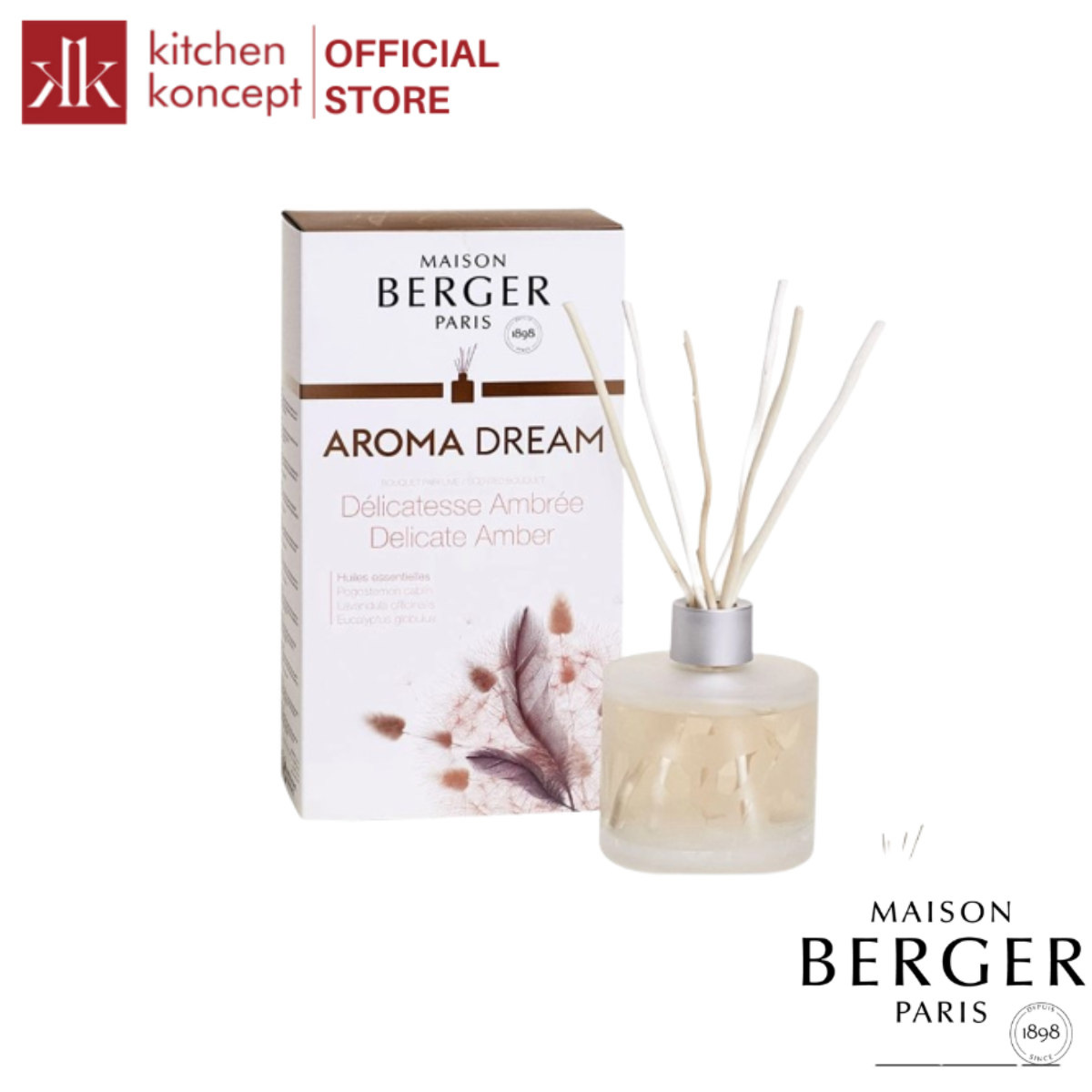 Maison Berger - Lọ tinh dầu khuếch tán hương 180ml Aroma Dream/ Aroma D-Stress/ Aroma Energy