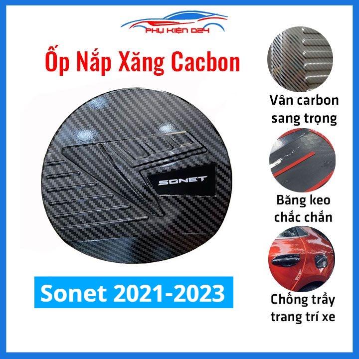 Hình ảnh Ốp nắp xăng Sonet 2021-2022-2023 vân cacbon bảo vệ chống trầy trang trí ô tô