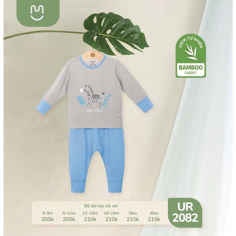 Bộ quần áo dài tay thu đông UalaRogo cho bé 6 tháng - 4 tuổi vải sợi tre Bamboo mềm mịn co giãn thấm hút cổ tròn
