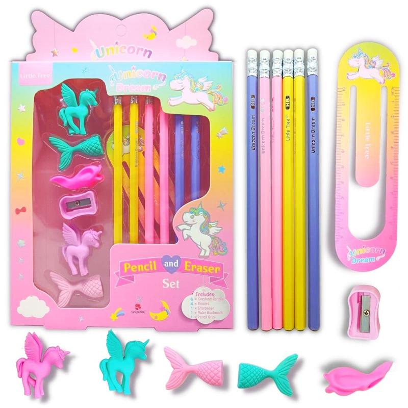 Bộ Dụng Cụ Học Tập Kỳ Lân Unicorn Dream - Little Tree GP8013-E (13 Chi Tiết)