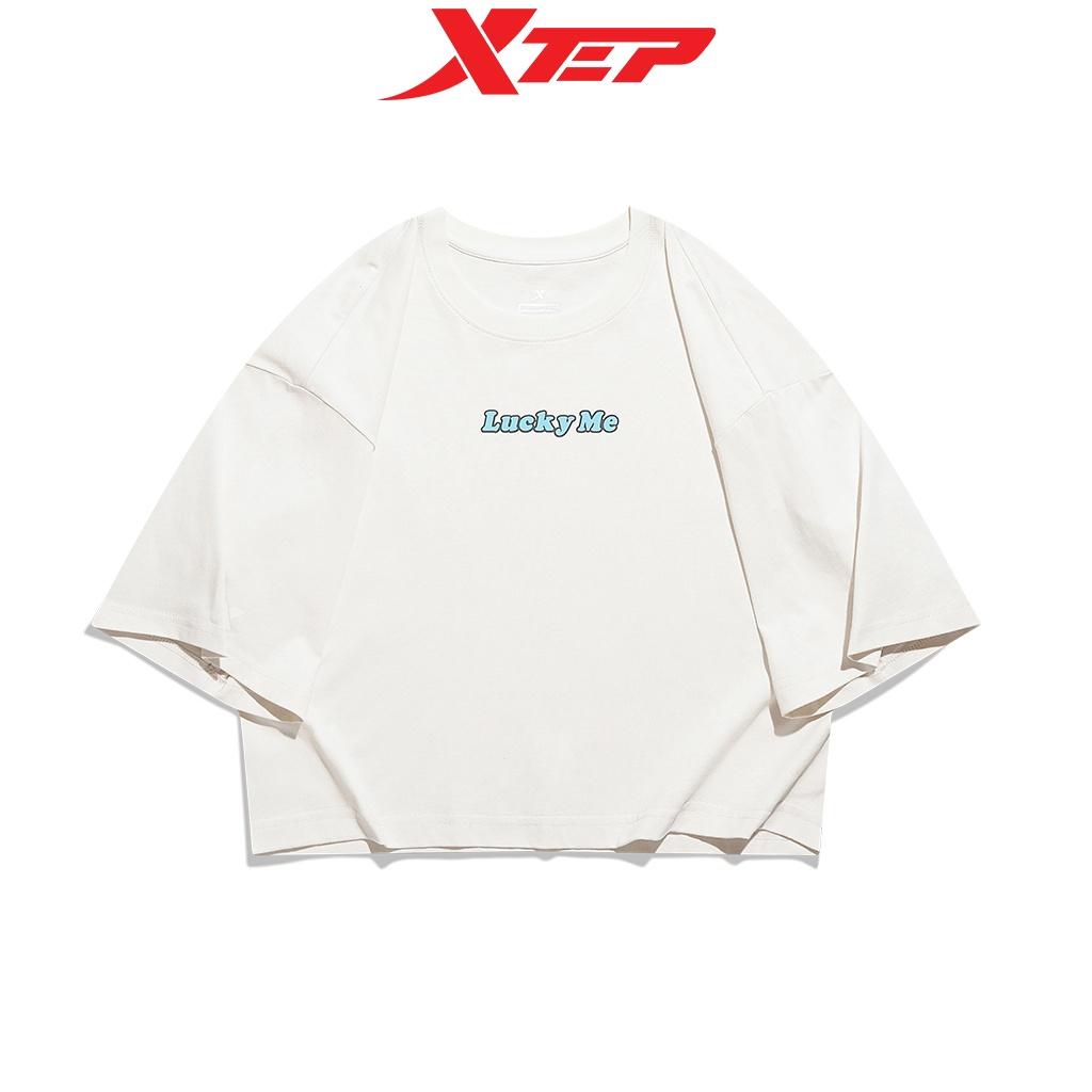 Áo croptop nữ Xtep, tay ngắn, kiểu dáng basic chất vải cotton mát mẻ, cá tính 878228010081