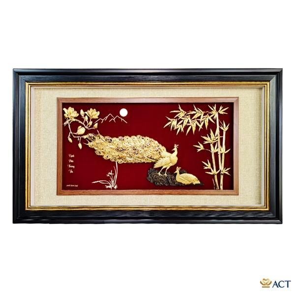 Tranh đôi công và cành trúc 46x81 cm - Mẫu 8