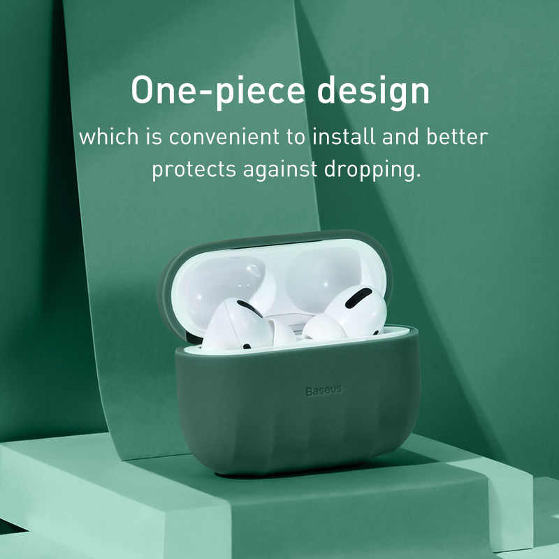 Bao case chống sốc silicon siêu mỏng cho tai nghe Apple Airpods Pro hiệu Baseus Shell Pattern (Mỏng 0.8mm, bảo vệ toàn diện, vật liệu cao cấp) - Hàng nhập khẩu