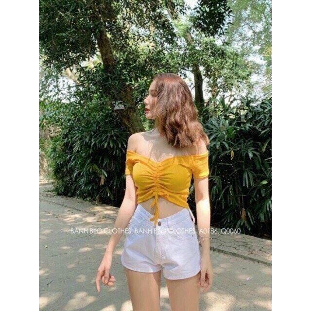 Áo Croptop Dây Đắp Chéo