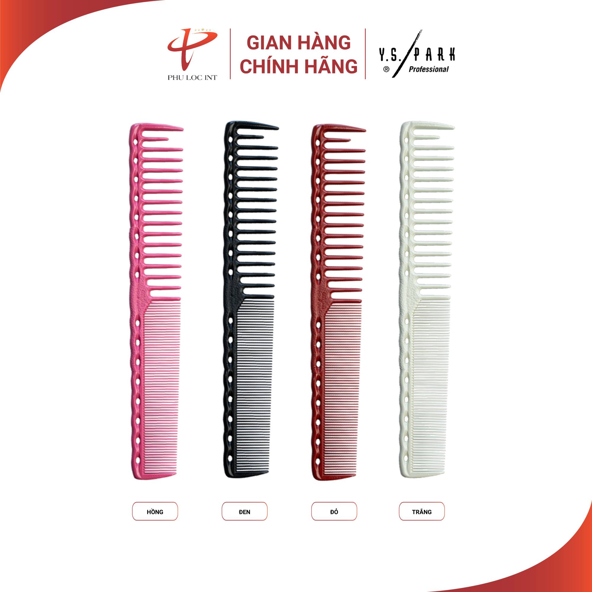 Lược cắt tóc nữ YS-332 chất liệu nhựa Ultem cao cấp chịu nhiệt 220 độ - Lược YS Park Professional nhập khẩu Nhật Bản