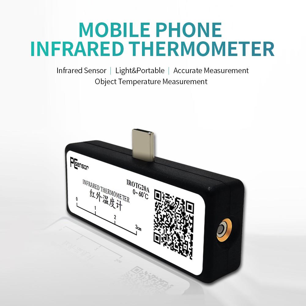 Portable Mobile Phone Infrared Thermometer Type-C Non-Contact IR Thermometer Object Thermometer for Mobile Phone Tablet