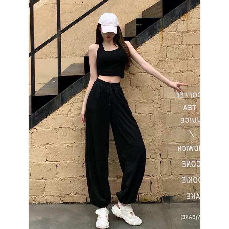 Quần nỉ ống BOOM Unisex - Jogger thun trơn cạp chun dáng rộng, mặc ở nhà đi ngủ ulzzang HOT