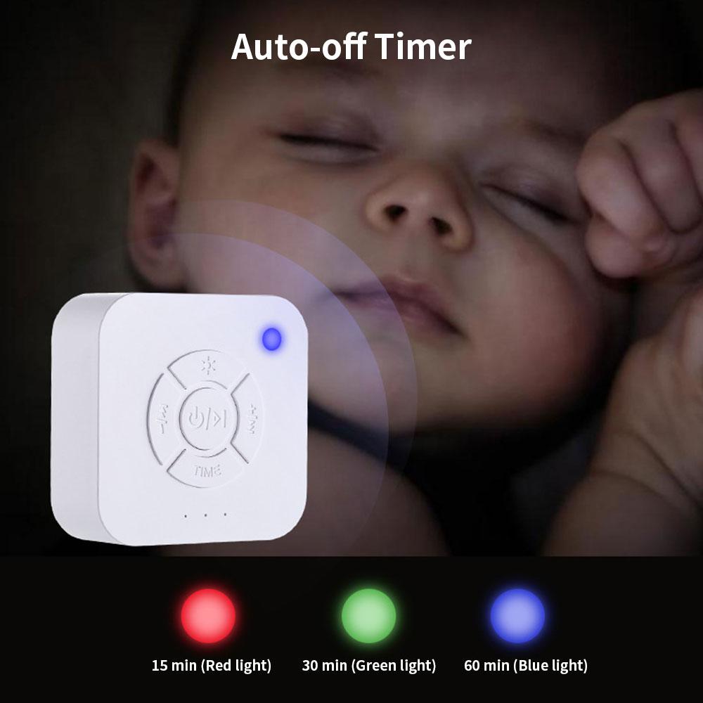 Mini White Noise Sound Machine Sleep Soother With 9 Soothing Sounds Breathing Light Timer USB Charging For Baby Home