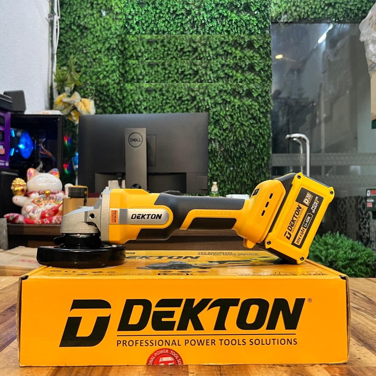 MÁY MÀI GÓC CÔNG TẮC TRƯỢT DÙNG PIN 20V DEKTON DW20-AG100S - HÀNG CHÍNH HÃNG