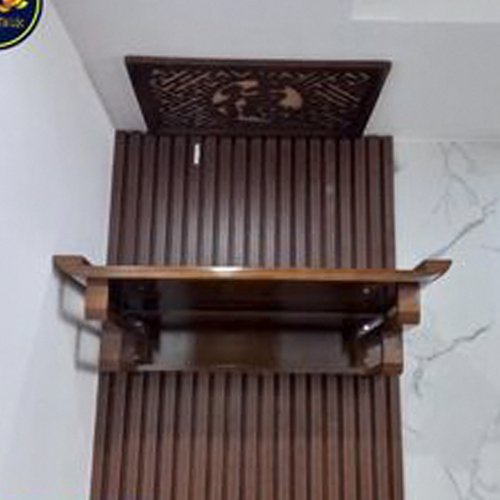 Bàn thờ treo gỗ sồi 69cm full bộ 3 món