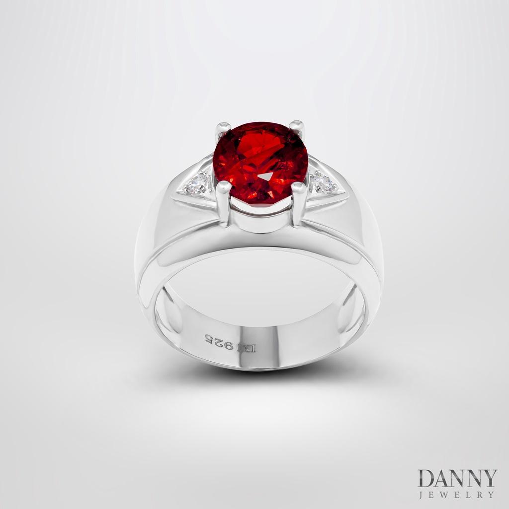 Nhẫn Nam Danny Jewelry Bạc 925 Đá Chủ Garnet Xi Rhodium SP7225100022