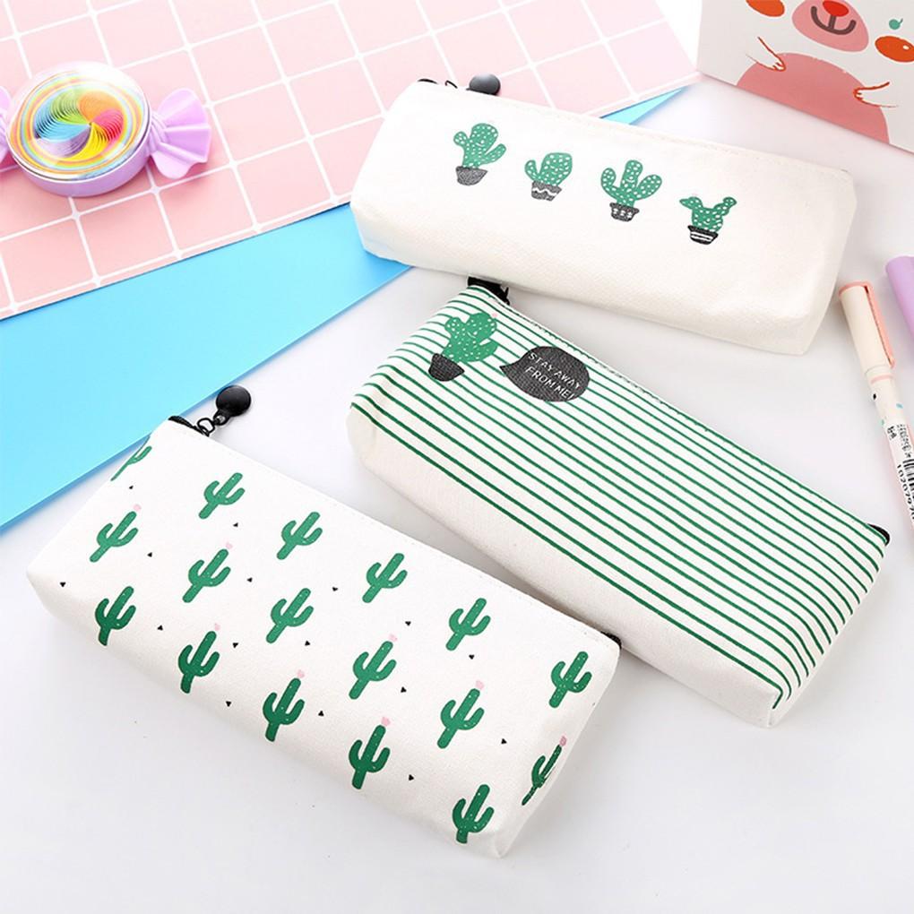 Bóp viết canvas hình xương rồng cute - giao mẫu ngẫu nhiên