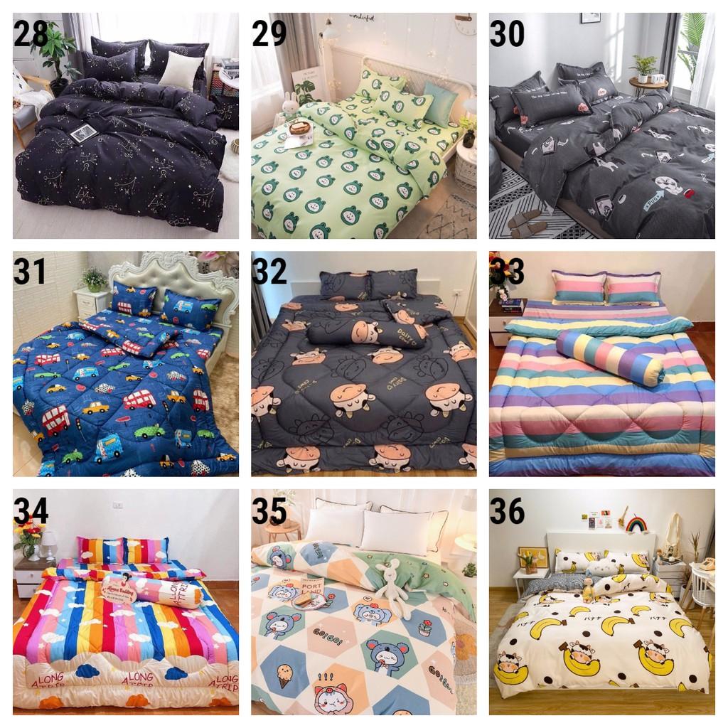 TRỌN BỘ GA GỐI COTTON POLY ĐỦ MÀU SẮC, KÍCH THƯỚC, TRANG TRÍ PHÒNG NGỦ LỘNG LẪY-MẪU BÒ SỮA TIM