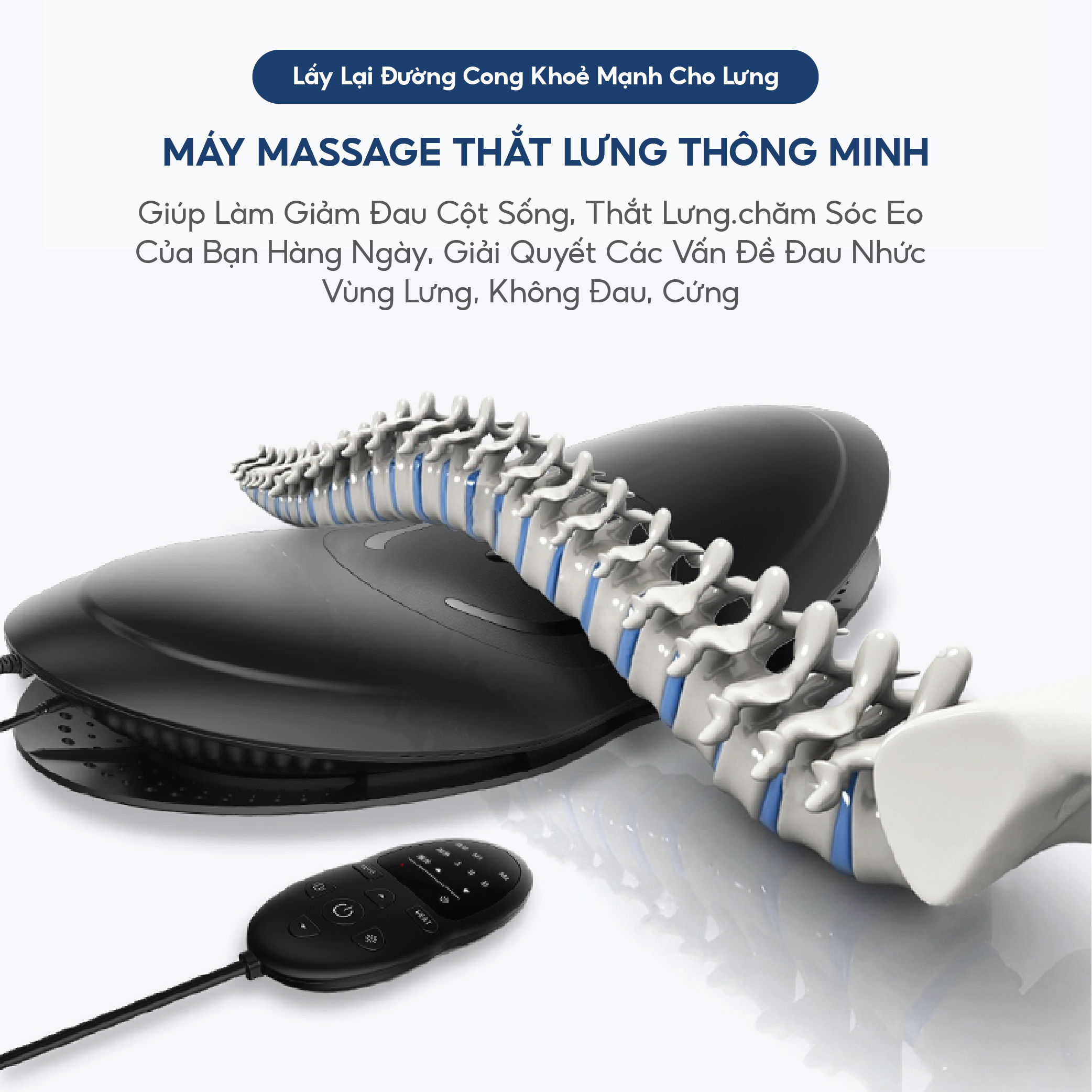 Máy Massage Lưng TAKARA MT-01, Đệm Mát Xa Lưng Có Nhiệt Hồng Ngoại, Massage Giảm Đau Lưng, Hông, Eo, Thoái Hoá Cột Sống