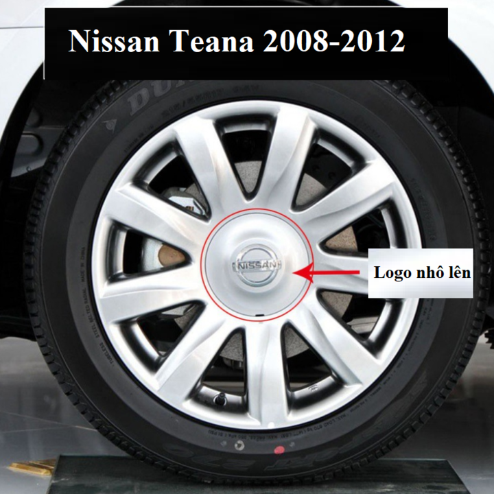 Logo chụp mâm, ốp lazang bánh xe ô tô Nissan Teana 2008-2012, chất liệu nhựa ABS cao cấp mã A08