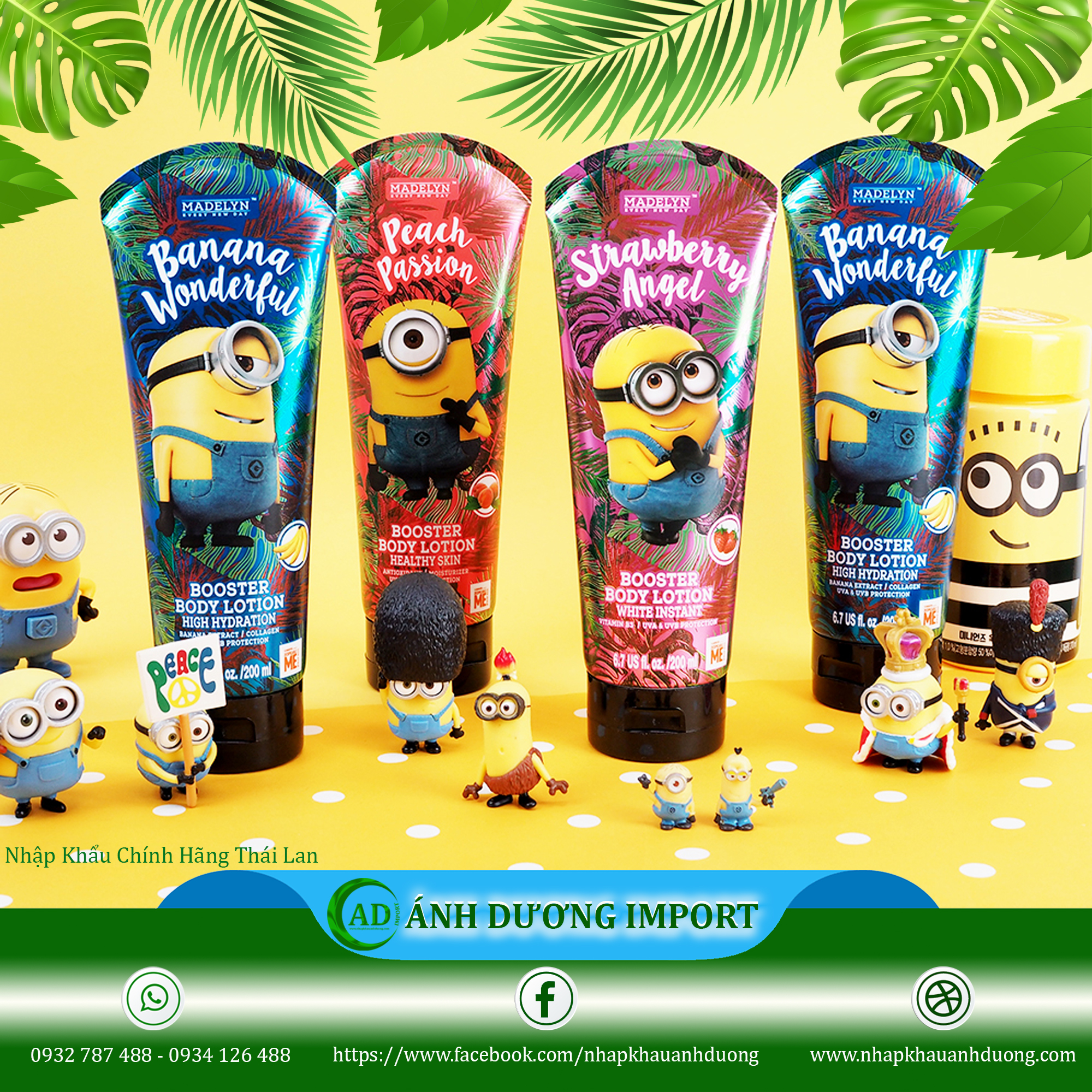 Sữa Dưỡng Thể Giúp Giữ Ẩm Cho Da Hương Chuối (MADELYN MINION BOOSTER BODY LOTION BANANA WONDERFUL) 200ml