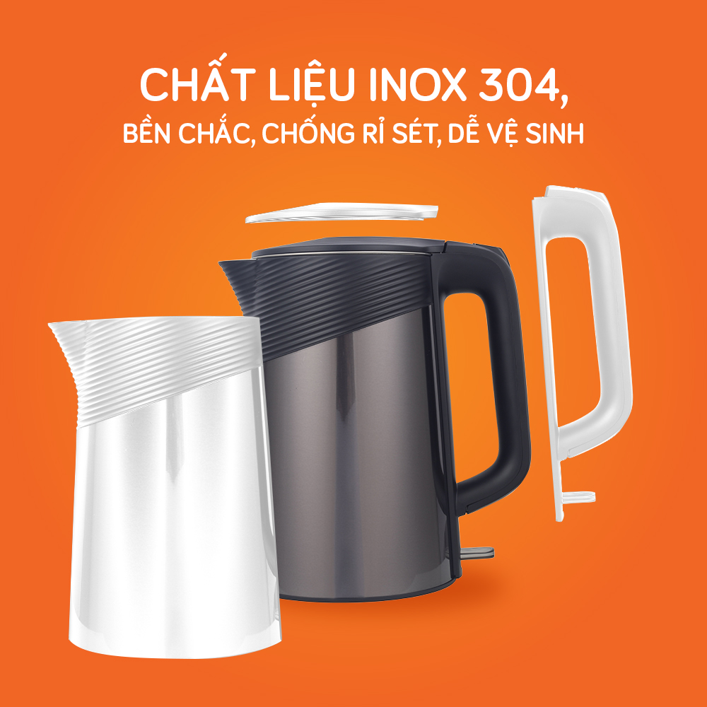 Ấm siêu tốc UNIE UE-302 dung tích 1.8L công suất 1800W - Hàng chính hãng