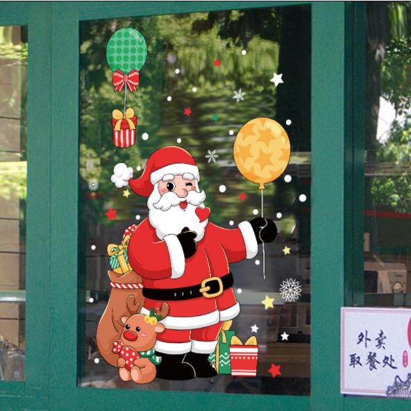 Decal trang trí Noel Hít Tĩnh Điện 2 mặt - ÔNG GIÀ NOEL SIZE LỚN 2 MẪU CHỌN LỰA