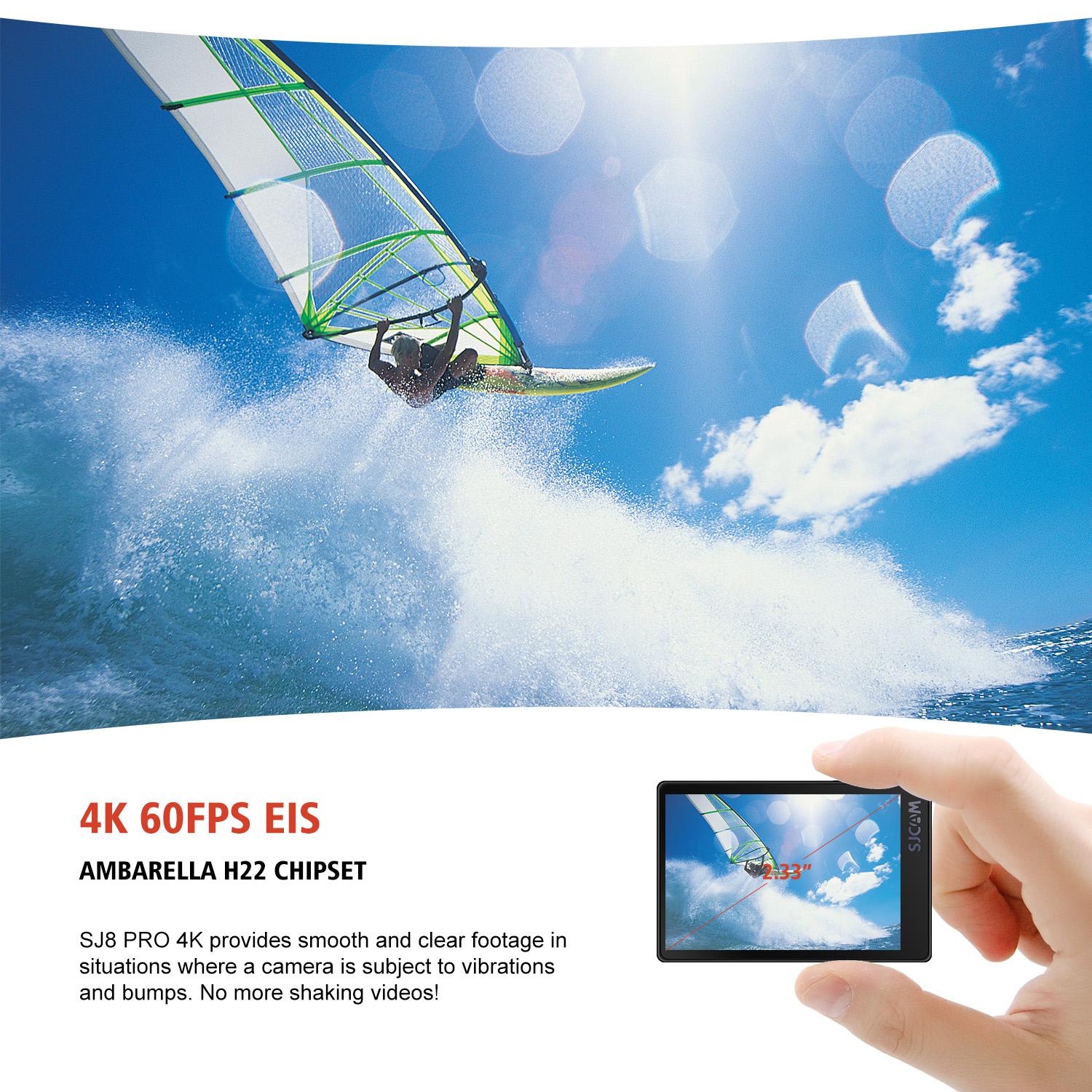 Máy ảnh hành động SJCAM SJ8PRO 4K 60fps WiFi Máy ảnh mũ bảo hiểm từ xa Gyro Ambarella chip