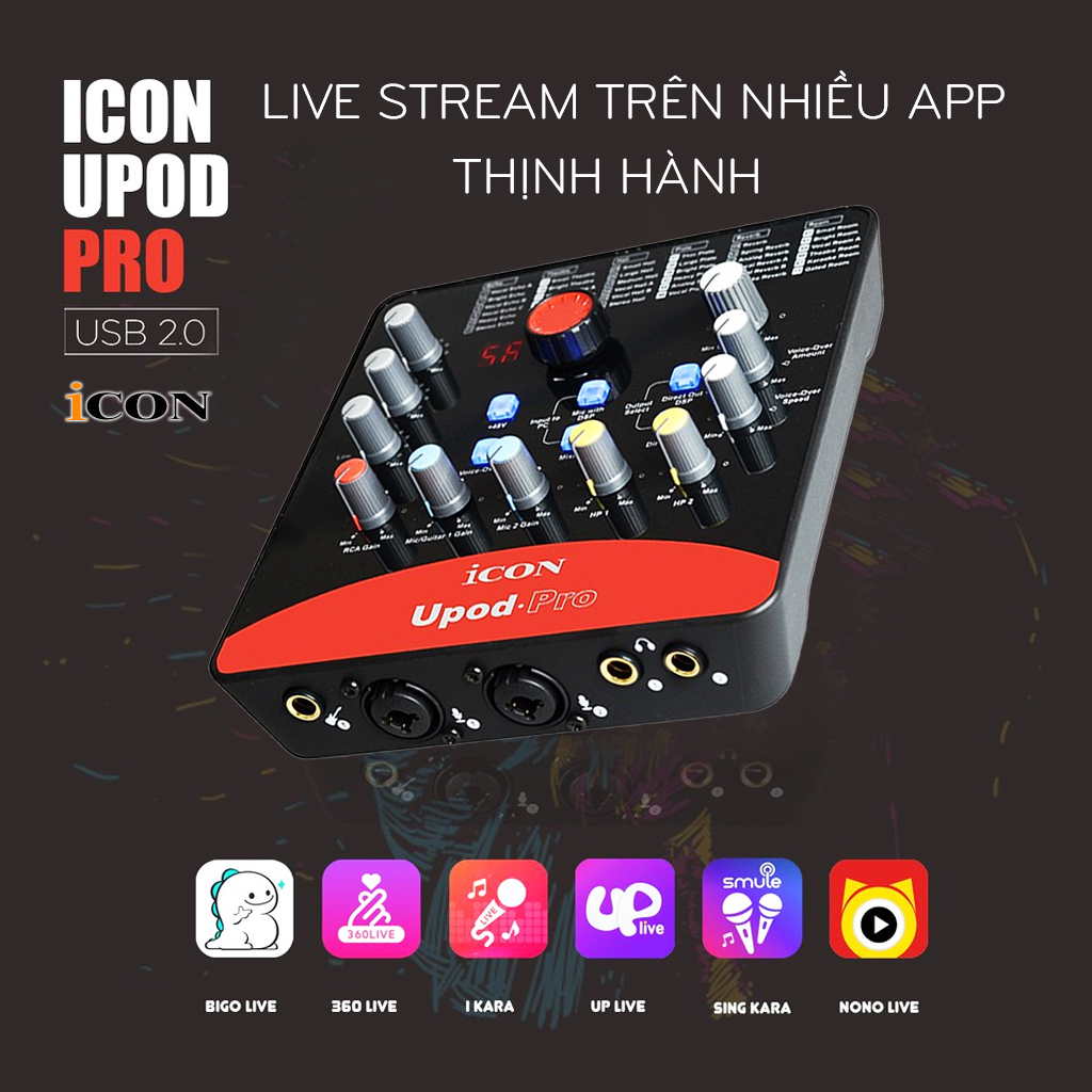 Bộ Thu Âm Live Stream Sound Card Icon Upod Pro AZONE