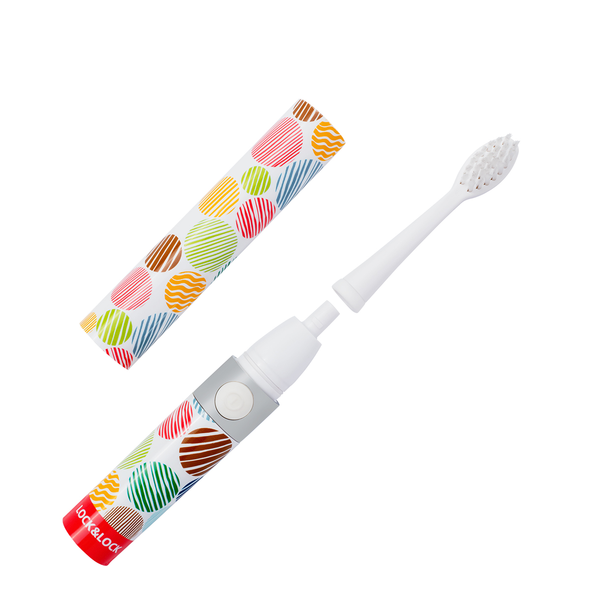 Bàn Chải Đánh Răng Điện Lock&amp;Lock Portable Electric Toothbrush ENR236 Dùng 1 Pin AAA, Không Thấm Nước - Hàng Chính Hãng Tặng Thêm 2 Đầu Bàn Chải Và Combo Ống Hút + Cọ Rửa