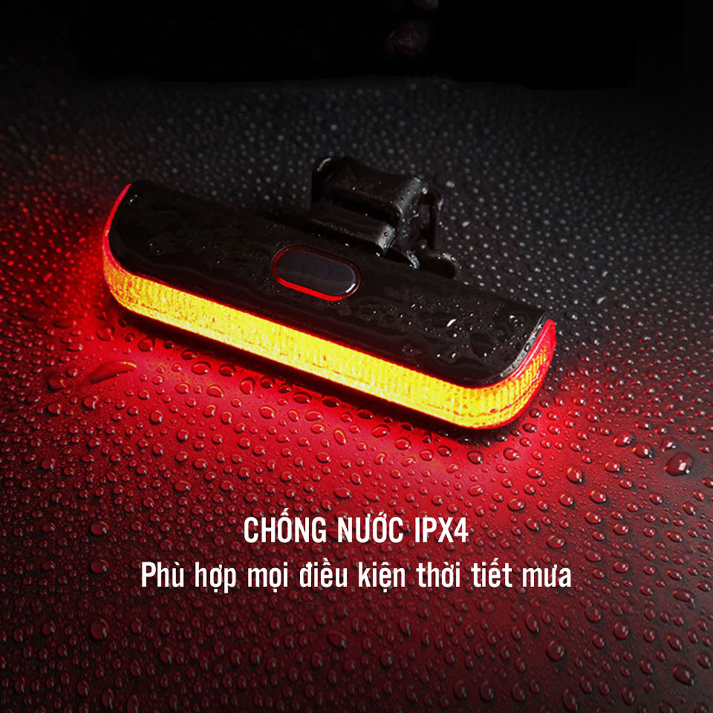 Đèn Đuôi Led Xe Đạp BK880 Chống Nước Siêu Sáng Nhiều Chế Độ Sáng Sạc Điện USB 2 Phiên Bản MaiLee