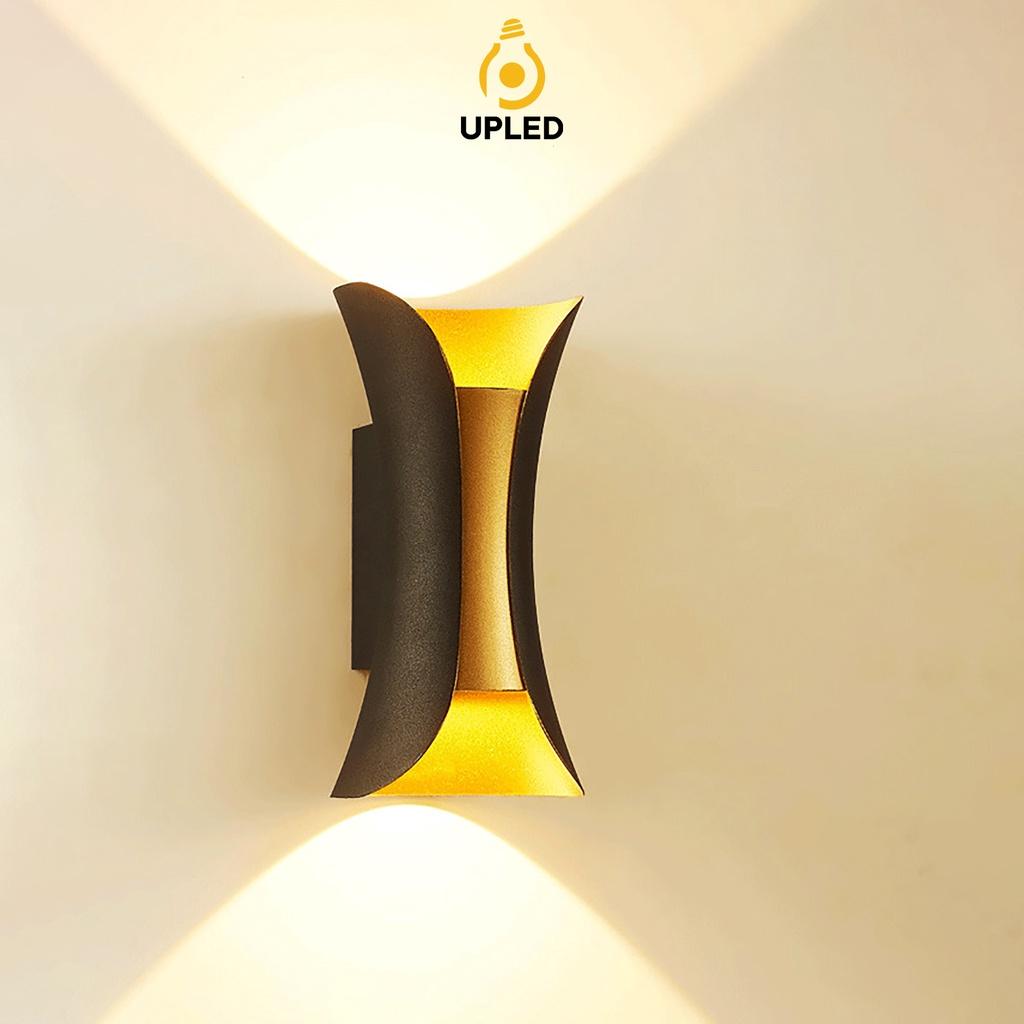 Đèn tường hắt sáng 2 đầu ngoài trời UPLED chóa vàng hợp kim nhôm sơn tĩnh điện chống nước