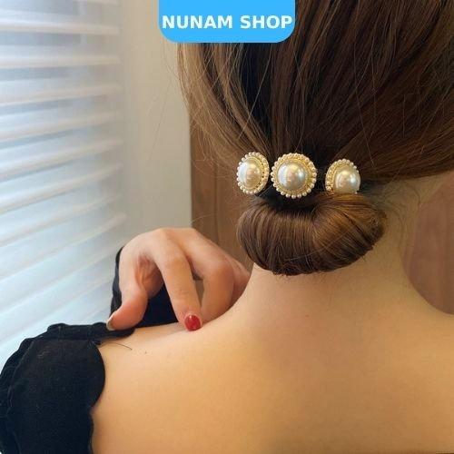 Dây bới tóc ngọc và hoa thanh lịch sang chảnh Nunam Shop