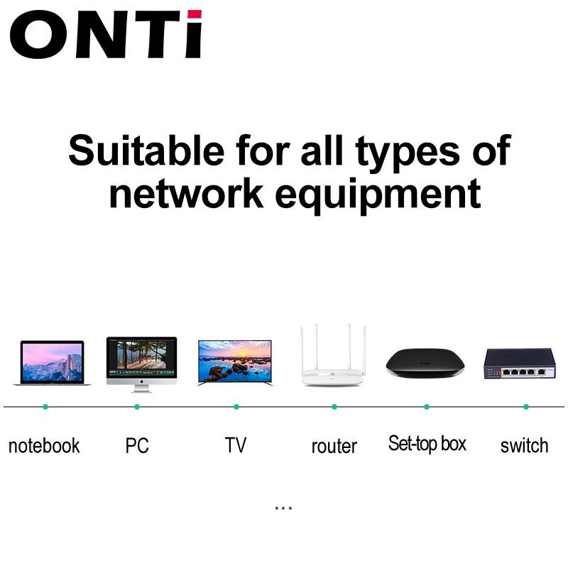 ONTI CAT8 Cáp Ethernet 40Gbps 2000MHz S/FTP CAT 8 RJ45 Mạng LAN Dây vá cho bộ định tuyến PC PS4 TV máy tính xách tay RJ45