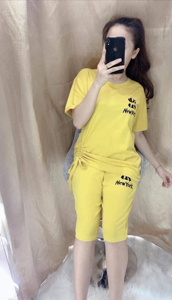 Bộ đồ thun hè thun cotton thoáng mát dây rút siêu xinh size từ 40 đến 64kg