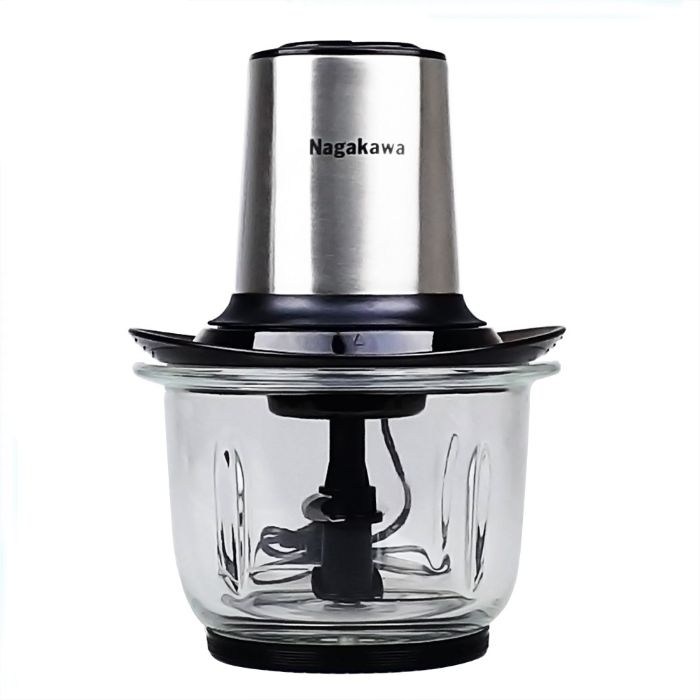 Máy xay thịt 400W, cối thủy tinh 1.5L Nagakawa NAG0812 bộ dao 4 lưỡi inox có thể tháo rời, xay thịt cá và thực phẩm nhanh chóng -Hàng nhập khẩu