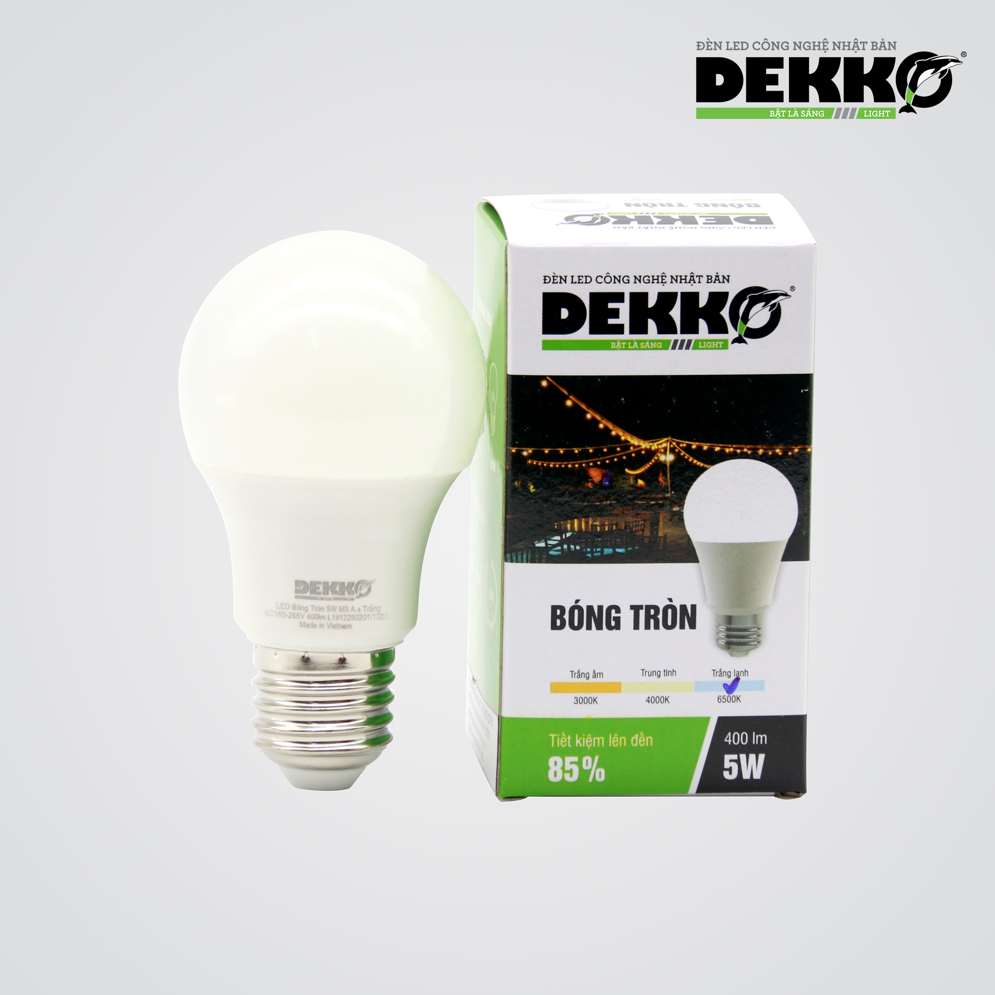 BÓNG ĐÈN LED TRÒN 2203 DEKKO SIÊU TIẾT KIỆM ĐIỆN - ĐỘ BỀN LÊN TỚI 15 NĂM