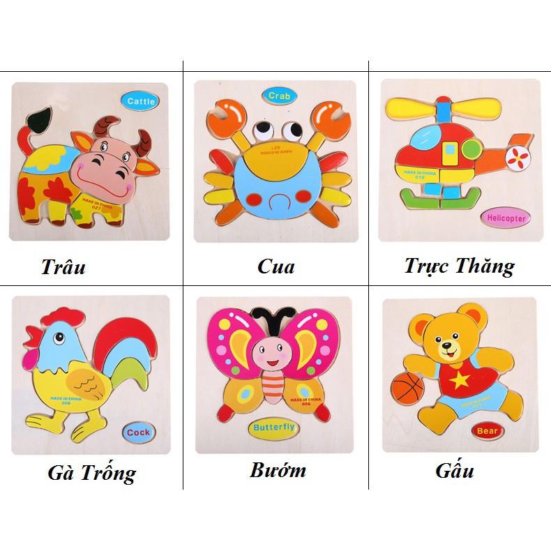 Tranh Ghép Hình Gỗ 3D Size To - Puzzle Cho Bé Phát Triển Tư Duy