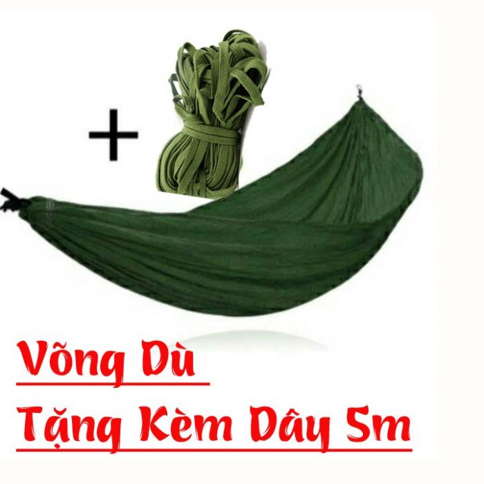 Võng dù dày lớn 2 lớp tặng kèm 5m dây dù