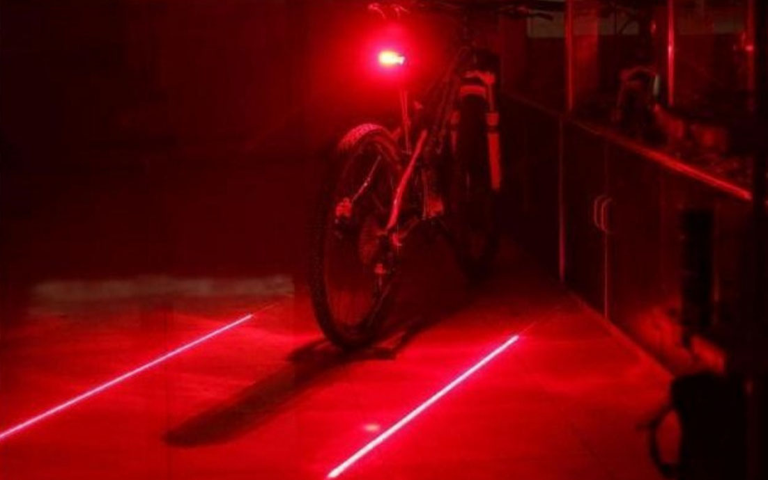 Đèn Hậu Xe Đạp Cảnh Báo- Chế Độ Đèn Led Siêu Sáng, Tia Laser Tạo Khoảng Cách An Toàn- Chính Hãng