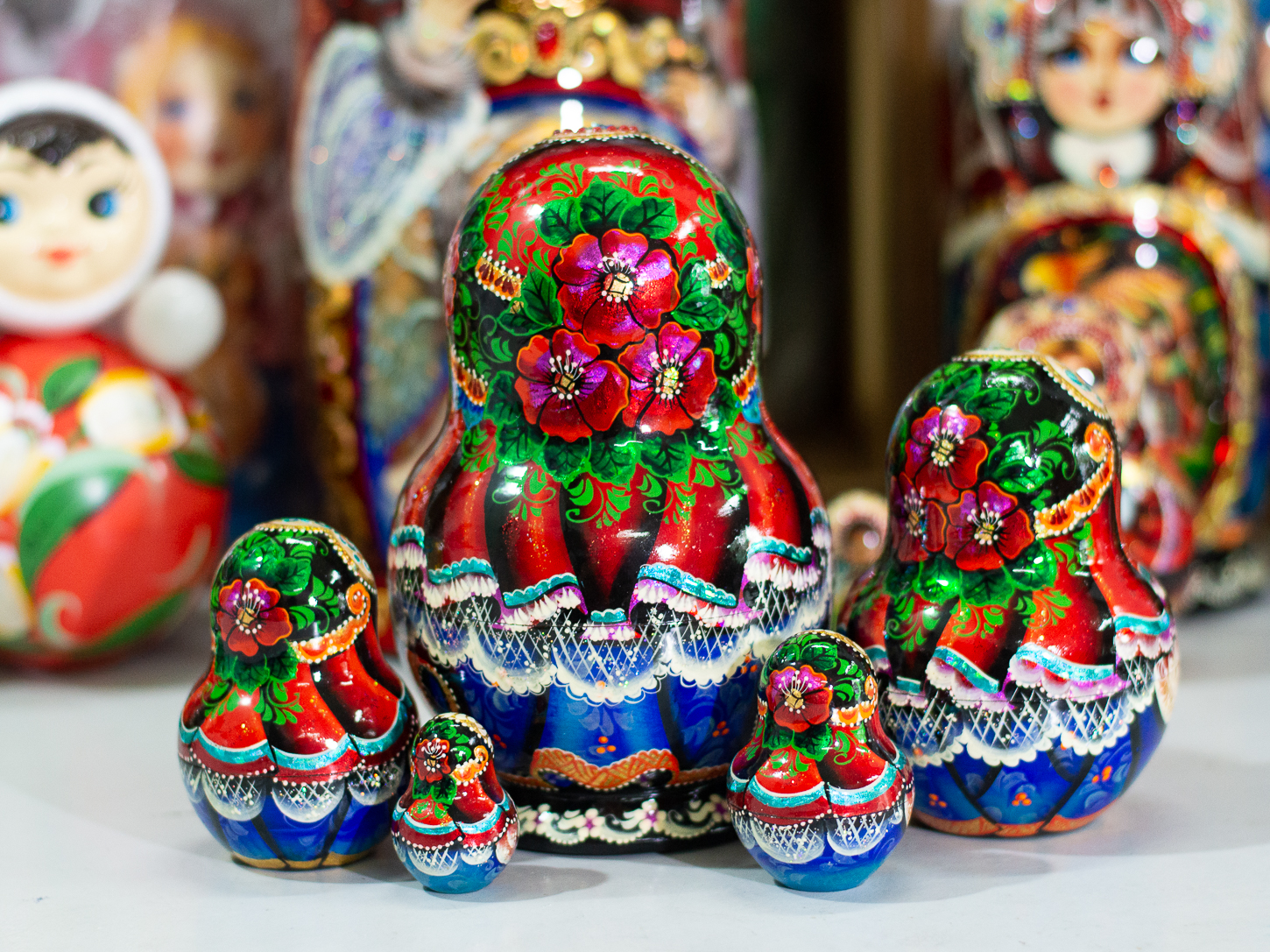 BỘ BÚP BÊ NGA CAO CẤP MATRYOSHKA 5 LỚP 15CM "CỔ TÍCH CHÀNG IVAN VÀ SÓI XÁM" CỰC ĐẸP VÀ SANG TRỌNG