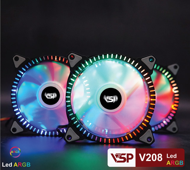 QUẠT TẢN NHIỆT V208 CHẾ ĐỘ LED RGB