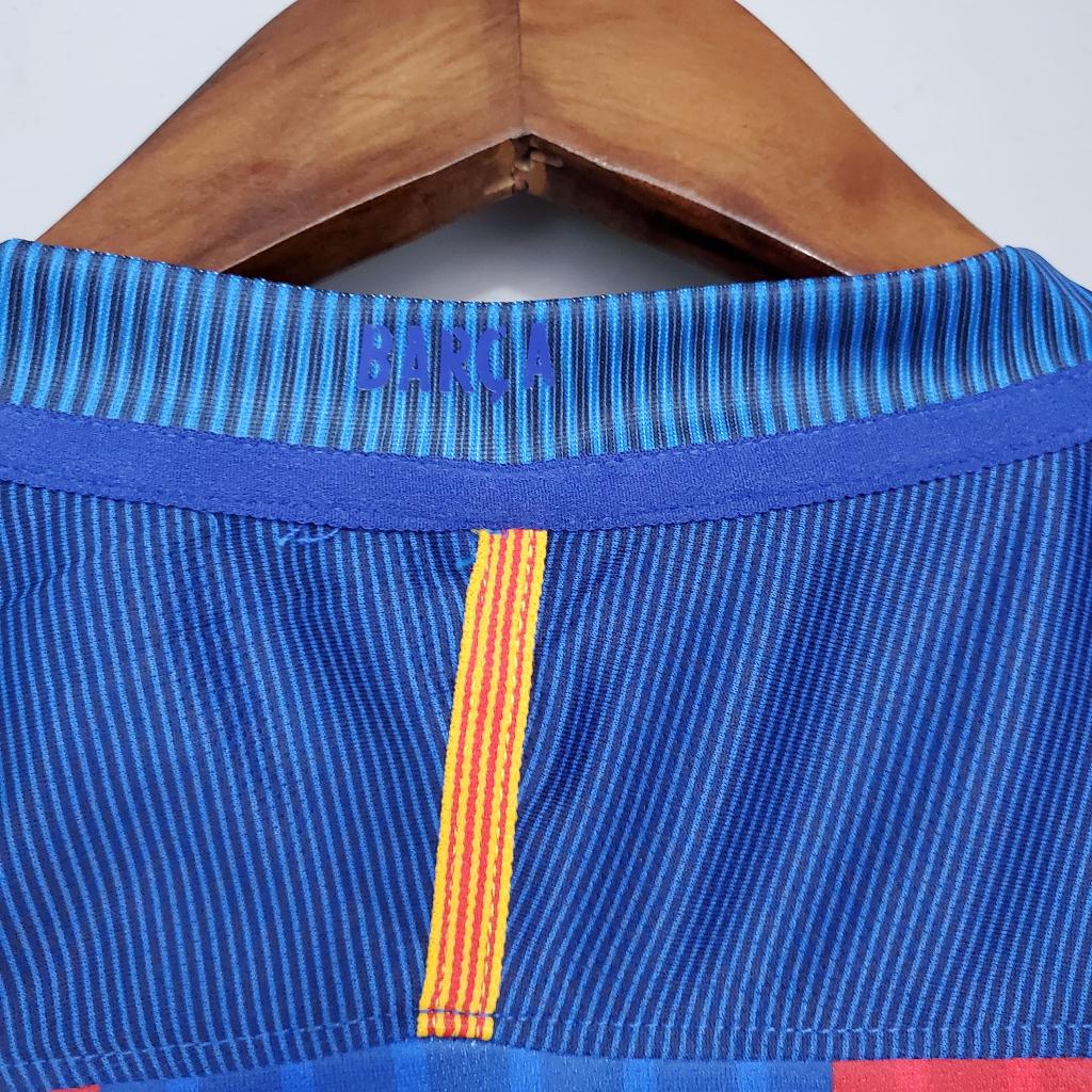 Áo Bóng Đá Retro Barcelona 2016/2017 - Sân Nhà bản cao cấp vải Cotton Polyester
