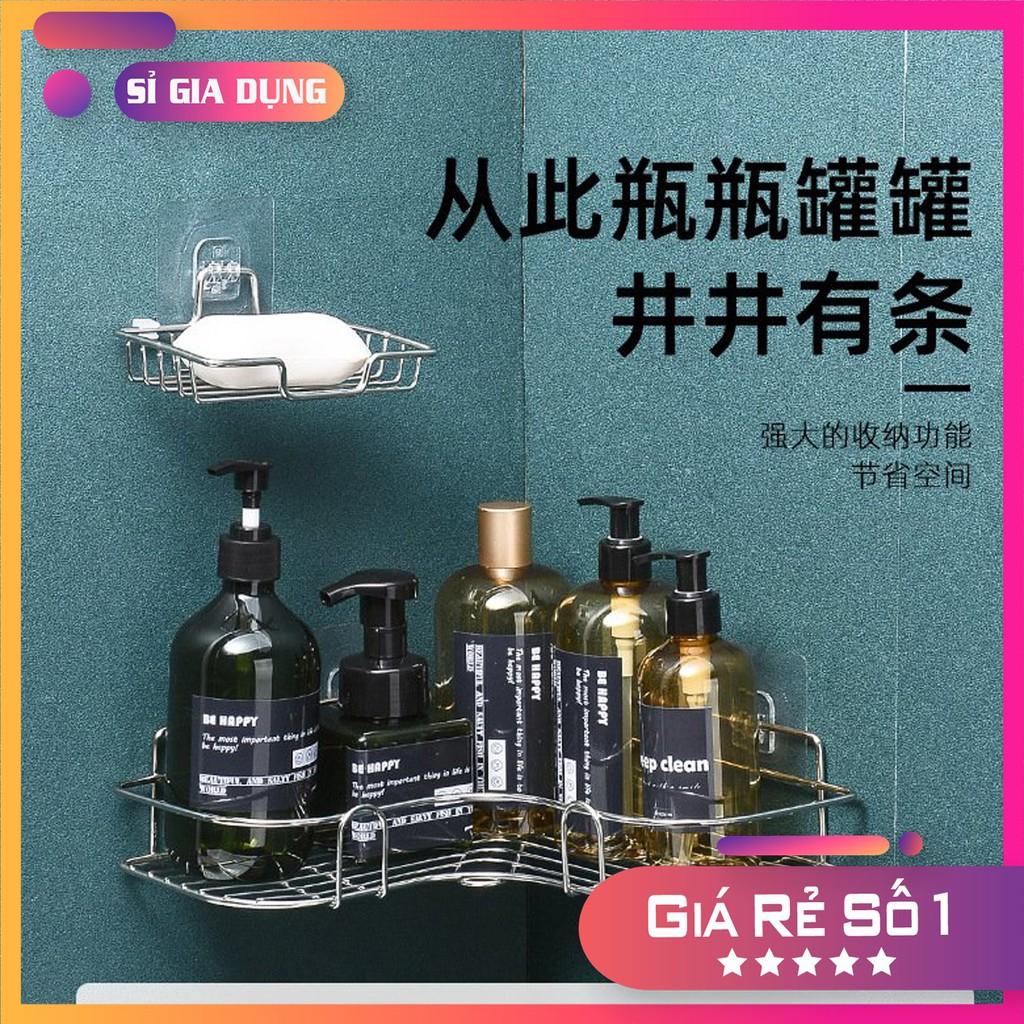 Kệ Góc Tường Inox 304 Không Gỉ, Kệ Nhà Tắm Dán Tường siêu chắc đựng Đồ Đa Năng MÃ TG-INOX