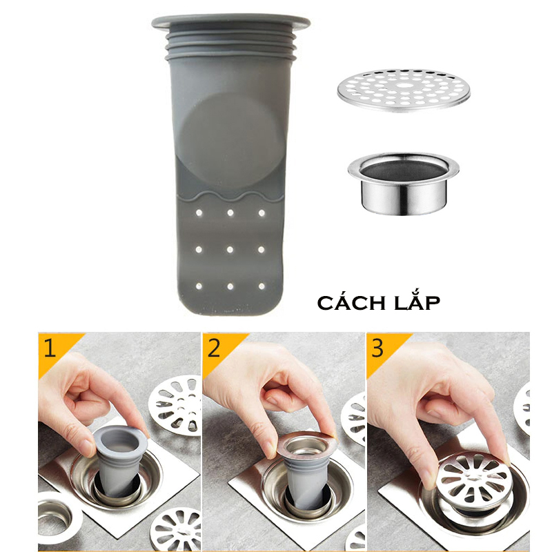 Silicone thoát sàn chống mùi, ngăn côn trùng vi khuẩn chui lên lắp thoát sàn Nhà tắm, ống xả nước máy giặt, chậu rửa mặt - Phiên bản nâng cấp thế hệ 2 - Model S121 - Xuất xứ: Hàn Quốc