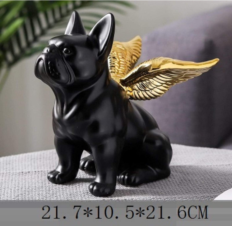 Tượng chú chó tài lộc Angle Black Bull