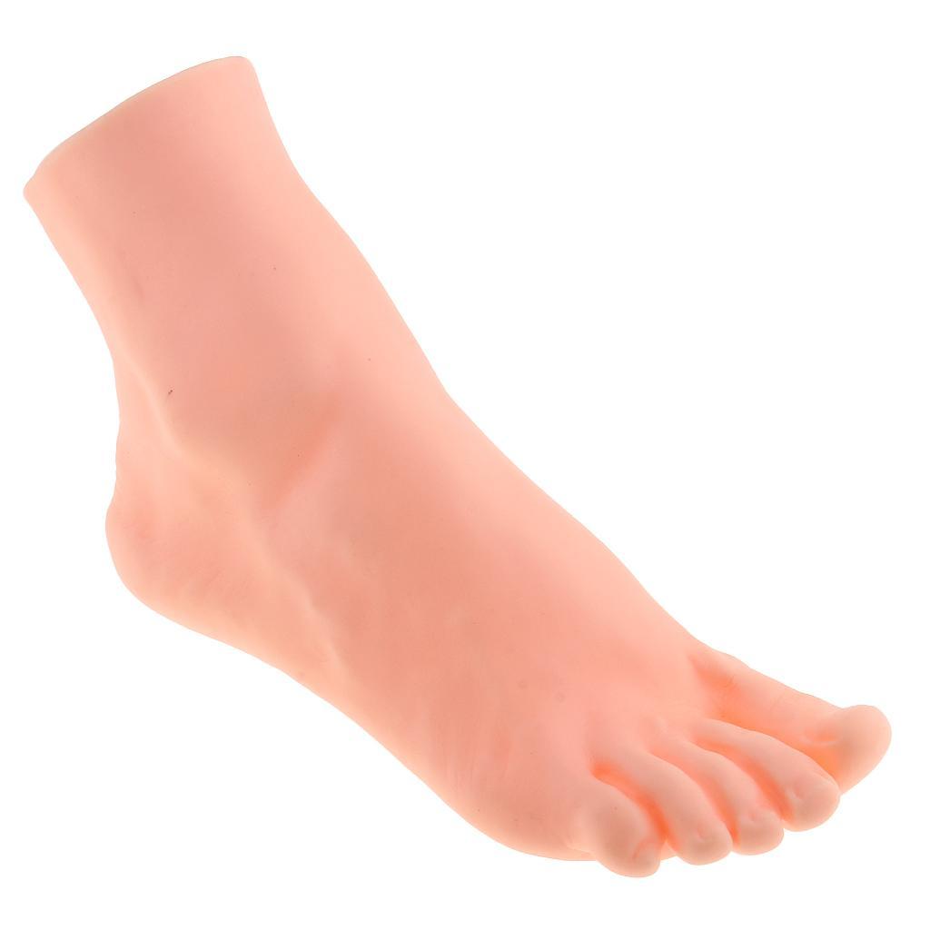 1pcs Silicone Rubber Male Right Foot Mannequin Model for Shoes Socks Sox Short Stocking Anckle Chain Display