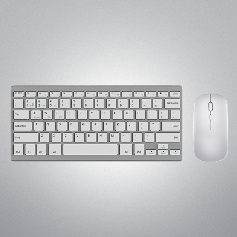 Bàn phím không dây mini W201S - đa kết nối bluetooth 5.0 + 3.0 + Usb wireless 2.4G cho máy tính laptop smartphone hàng nhập khẩu