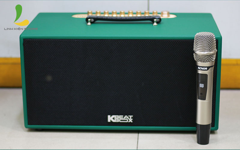 Loa kéo Acnos CS445D - Loa Mini thùng gỗ Karaoke âm thanh trong trẻo, micro hút âm dễ hát cho mọi người - Hàng nhập khẩu
