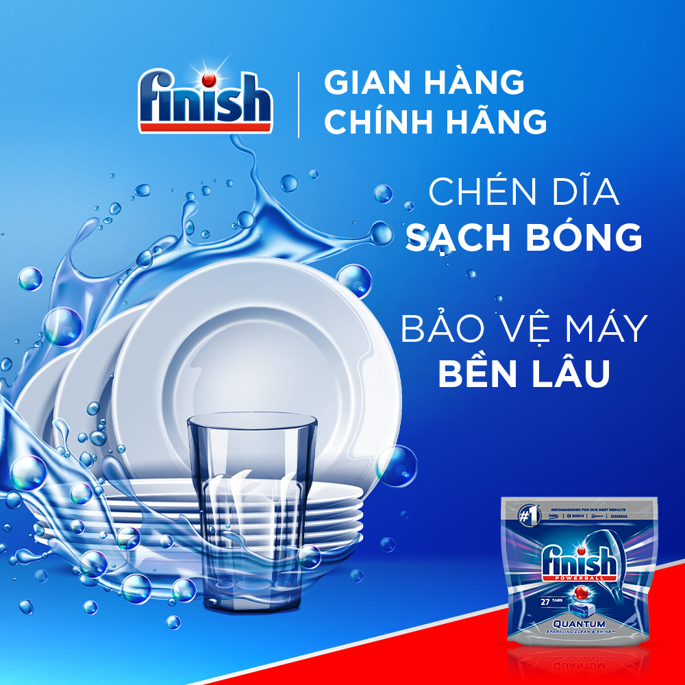 Viên Rửa Chén Bát Finish Powerball Quantum 27 viên